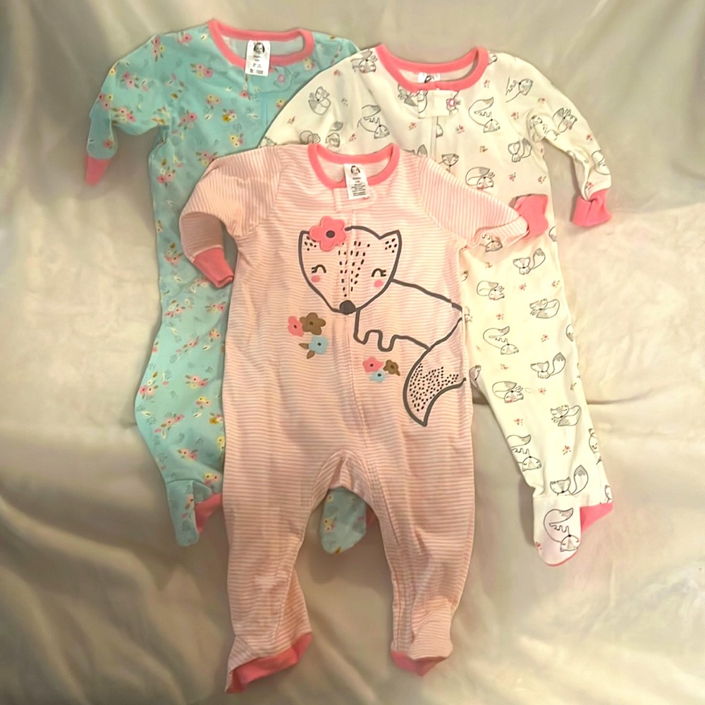 Gerber 3 piece sleeper set for girls, 3-6 months
